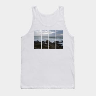 Atlantic coast. Rough sea and big waves on the rocks. Cloudy winter afternoon. Tank Top